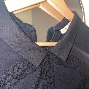 Little black dress, details revealing skin, flow bottom skirt